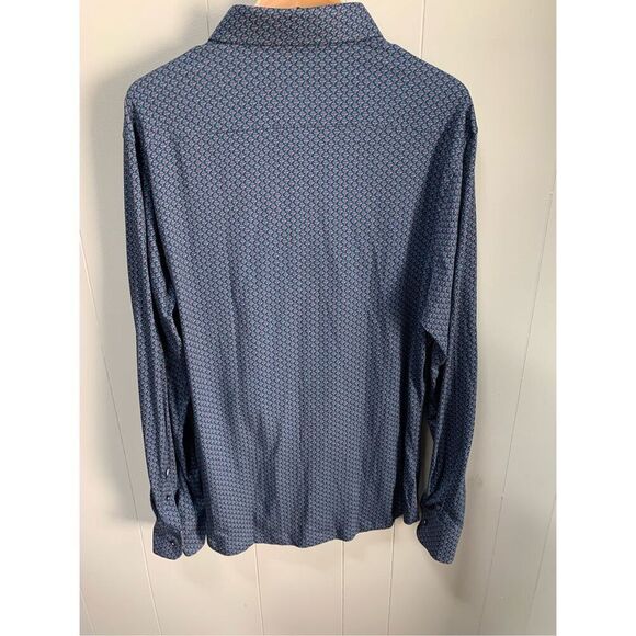 STONE ROSE MENS MARTINI GLASS PRINT NAVY STRETCH SHIRT SIZE XXL - Picture 2 of 5